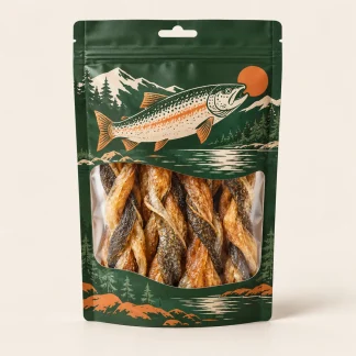 Szárított lazacbőr 100 g (mintatermék, mesterséges intelligenciával készült kép)